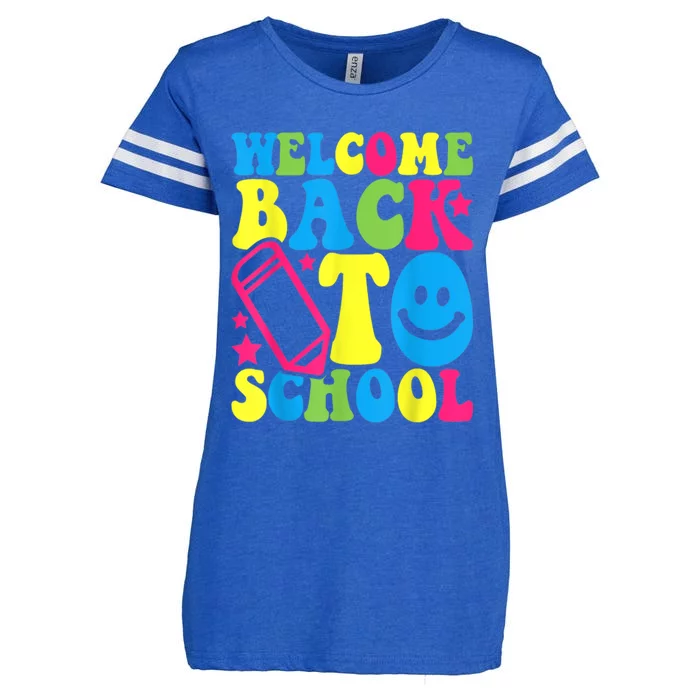 Welcome Back To School Funny Teachers Students Gift Enza Ladies Jersey Football T-Shirt