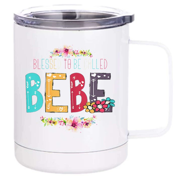 Womens Blessed To Be Called Bebe Bebe To Be Mothers Day Front & Back 12oz Stainless Steel Tumbler Cup