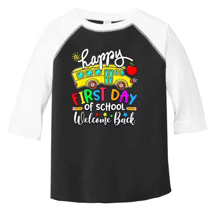 Welcome Back To School Happy First Day Teacher Bus Driver Toddler Fine Jersey T-Shirt