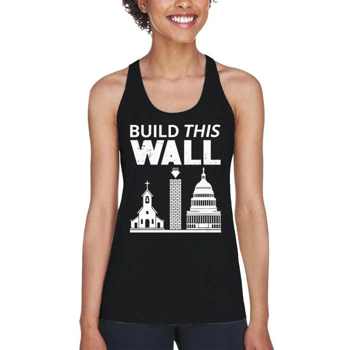 Womens Build This Wall Separation Of Church And State USA Women's Racerback Tank