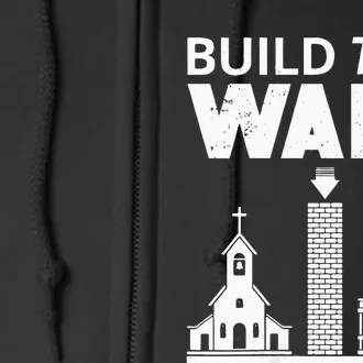 Womens Build This Wall Separation Of Church And State USA Full Zip Hoodie