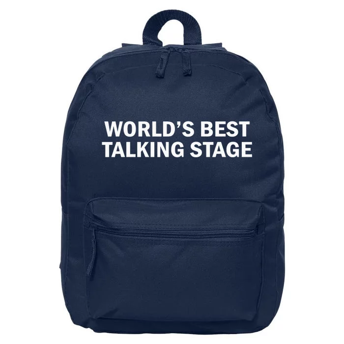 World’s Best Talking Stage Funny 16 in Basic Backpack