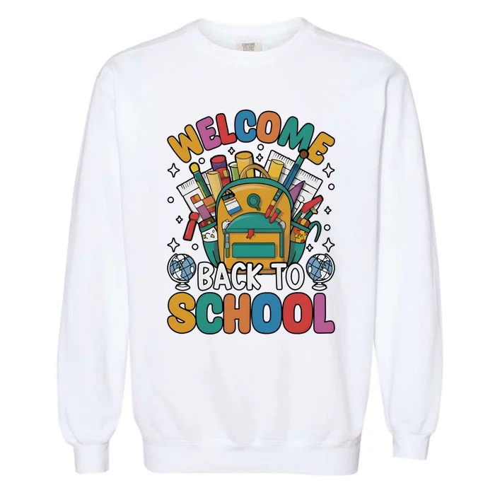 Welcome Back To School Garment-Dyed Sweatshirt