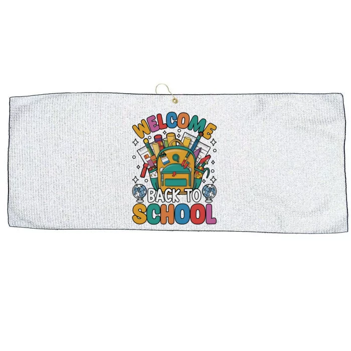 Welcome Back To School Large Microfiber Waffle Golf Towel