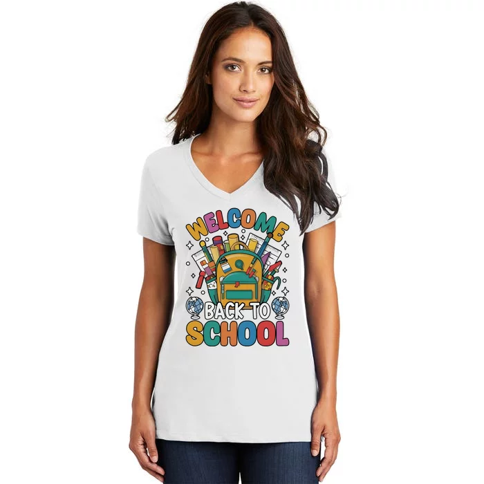 Welcome Back To School Women's V-Neck T-Shirt