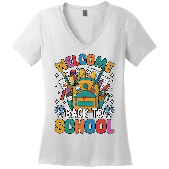 Welcome Back To School Women's V-Neck T-Shirt