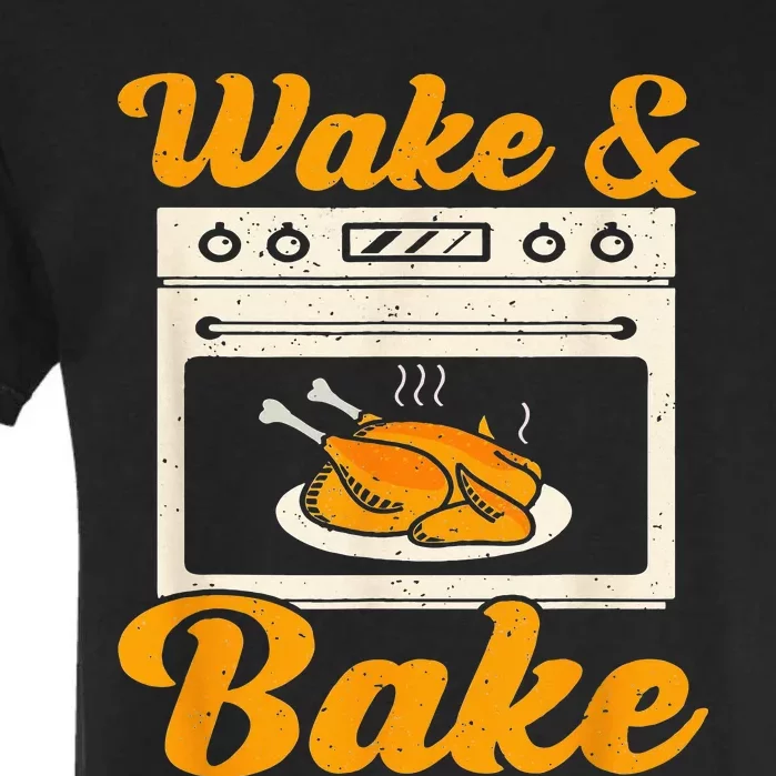 Wake Bake Turkey Feast Meal Dinner Chef Funny Thanksgiving Garment-Dyed Heavyweight T-Shirt