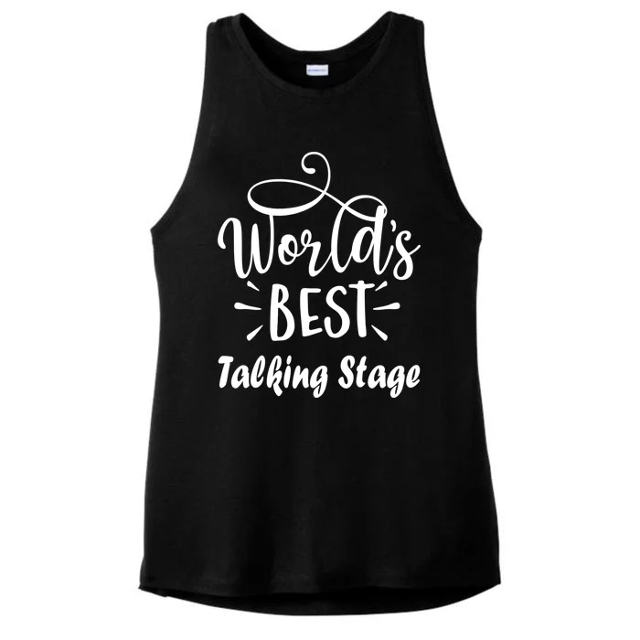 World’s Best Talking Stage Funny Ladies Tri-Blend Wicking Tank