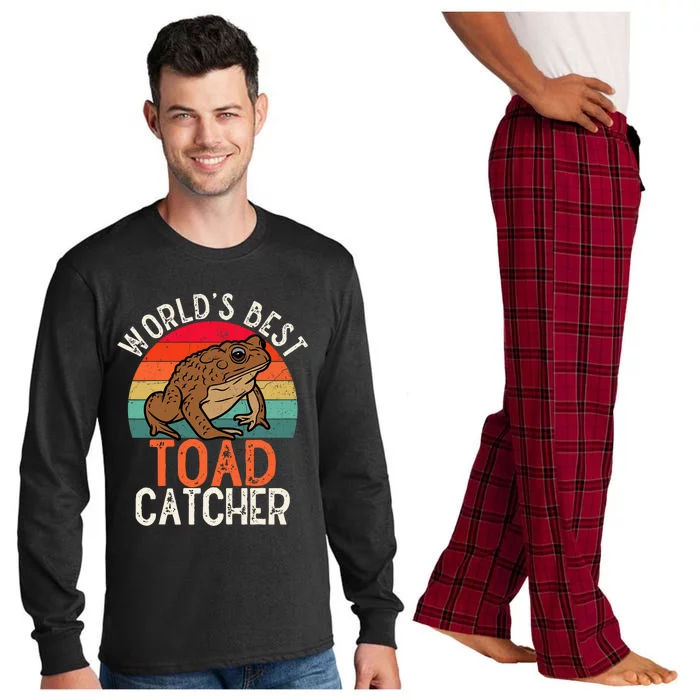 Worlds Best Toad Catcher Funny Amphibian Toad Long Sleeve Pajama Set