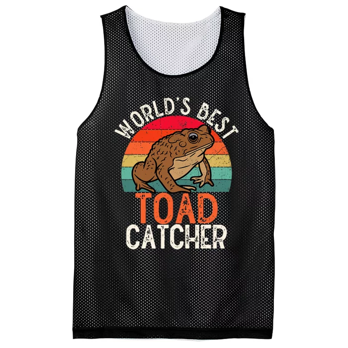 Worlds Best Toad Catcher Funny Amphibian Toad Mesh Reversible Basketball Jersey Tank