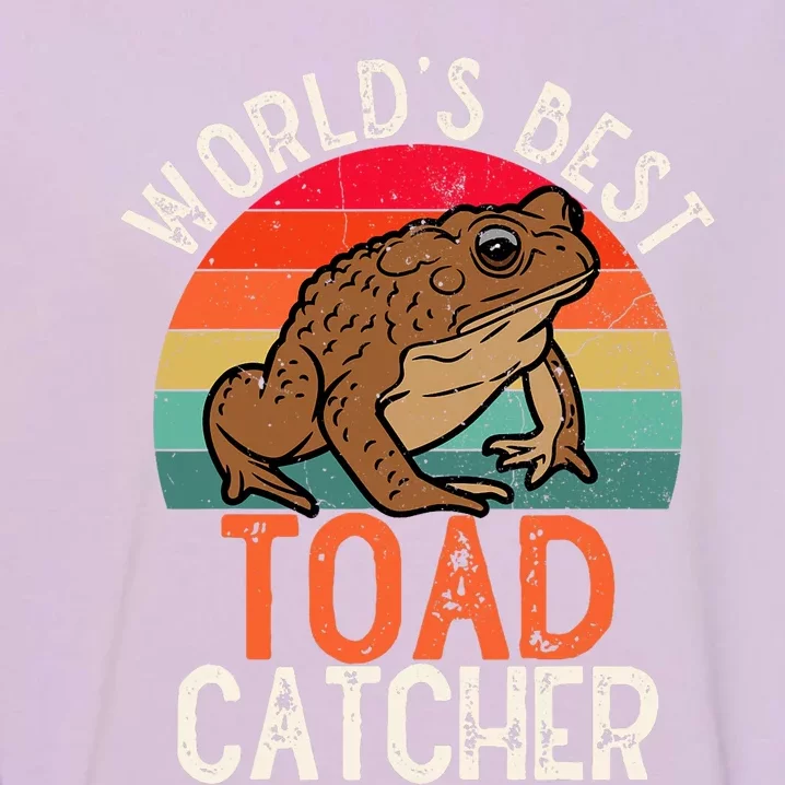 Worlds Best Toad Catcher Funny Amphibian Toad Garment-Dyed Sweatshirt