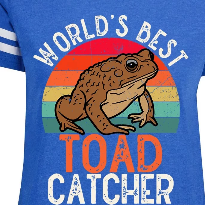 Worlds Best Toad Catcher Funny Amphibian Toad Enza Ladies Jersey Football T-Shirt