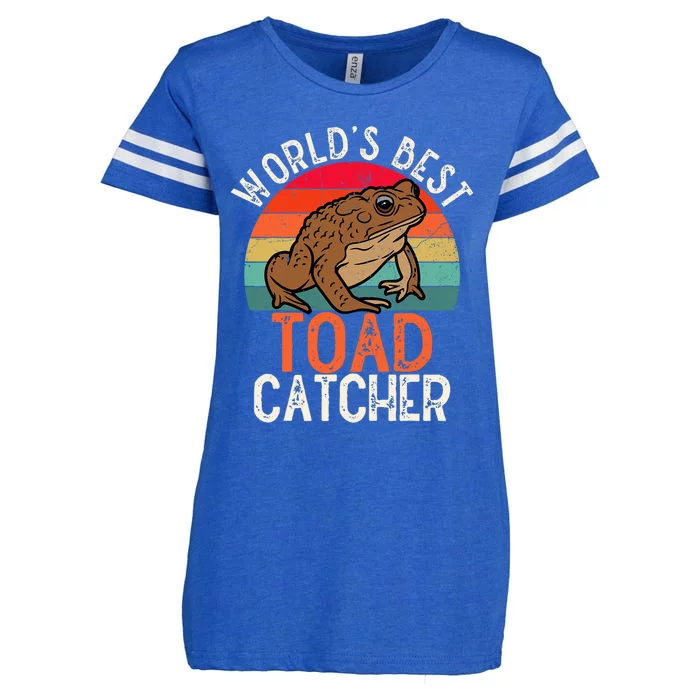 Worlds Best Toad Catcher Funny Amphibian Toad Enza Ladies Jersey Football T-Shirt