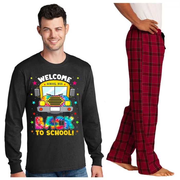 Welcome Back To School Funny Outfit School Bus Driver Long Sleeve Pajama Set