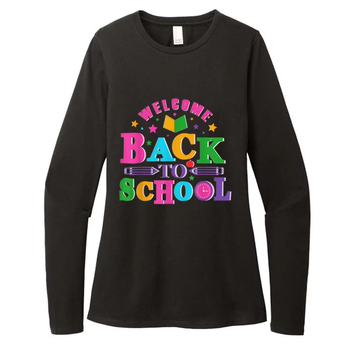 Welcome Back To School Shirt Funny Teachers Students Gift Womens CVC Long Sleeve Shirt