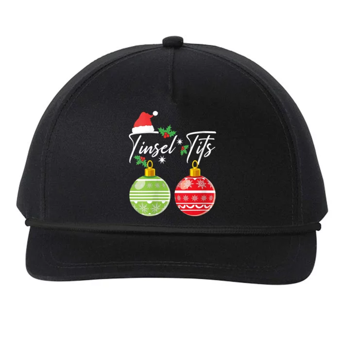 WoJingle Balls Tinsel Tits Funny Christmas Matching Couple Snapback Five-Panel Rope Hat