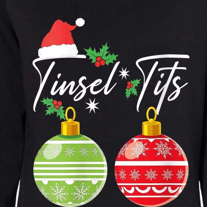 WoJingle Balls Tinsel Tits Funny Christmas Matching Couple Womens California Wash Sweatshirt