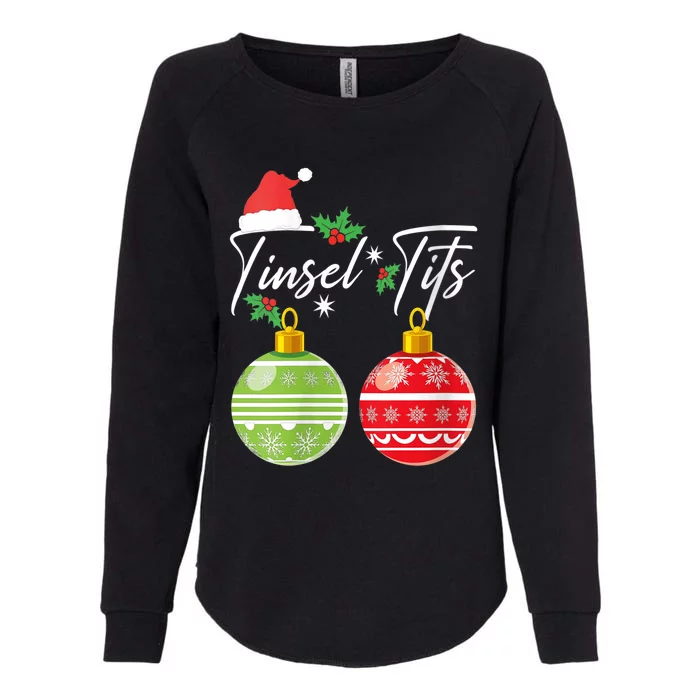 WoJingle Balls Tinsel Tits Funny Christmas Matching Couple Womens California Wash Sweatshirt