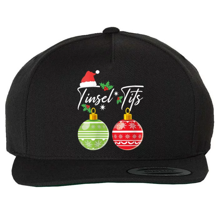 WoJingle Balls Tinsel Tits Funny Christmas Matching Couple Wool Snapback Cap