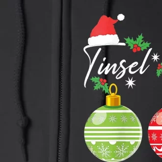 WoJingle Balls Tinsel Tits Funny Christmas Matching Couple Full Zip Hoodie