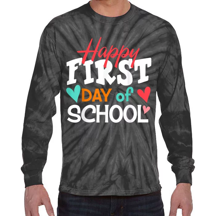 Welcome Back To School First Day Of School Teachers Kids Tie-Dye Long Sleeve Shirt