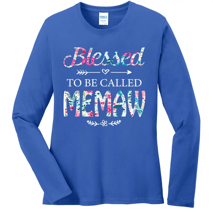 Wo Blessed To Be Called Memaw Gift For Memaw Gift Ladies Long Sleeve Shirt