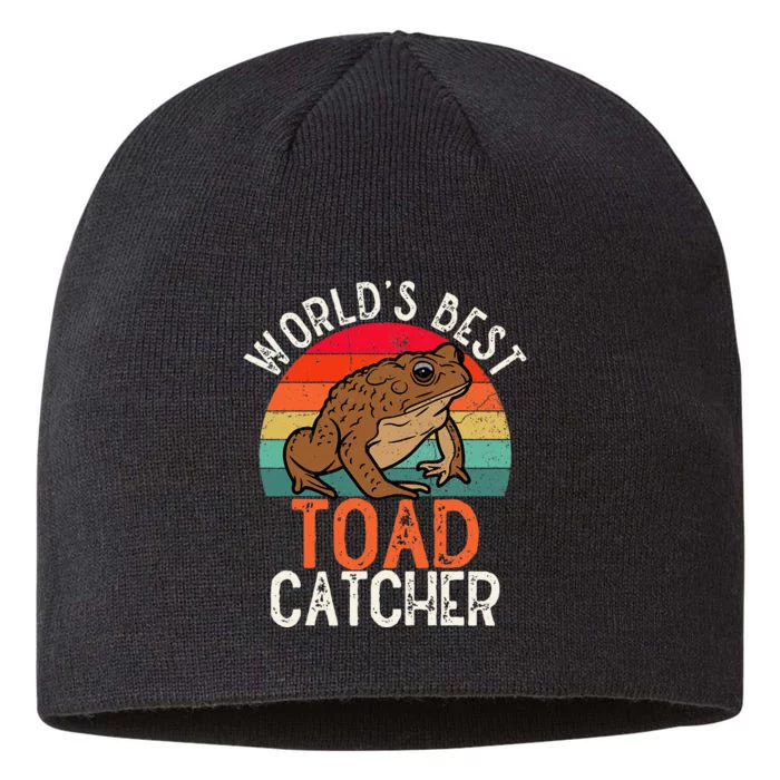 Worlds Best Toad Catcher Funny Amphibian Toad 8 1/2in Sustainable Knit Beanie