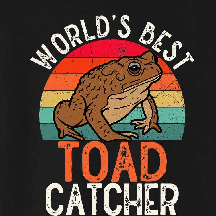 Worlds Best Toad Catcher Funny Amphibian Toad Women's Crop Top Tee