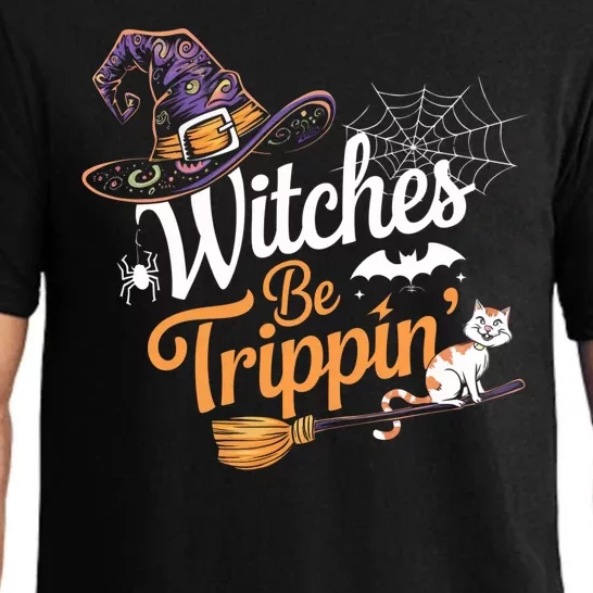 Witches Be Trippin Funny Halloween Costume Funny Salem Witch Costume Pajama Set