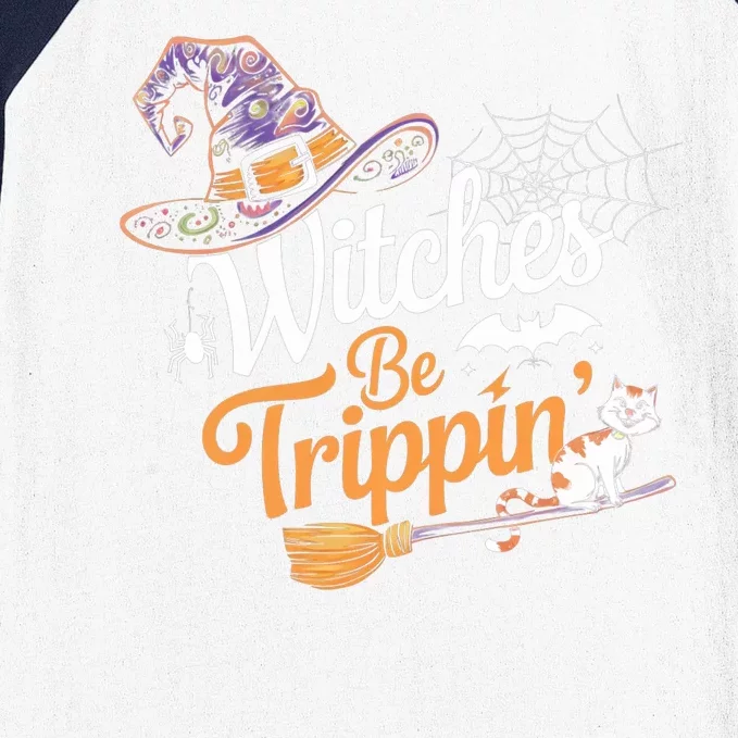 Witches Be Trippin Funny Halloween Costume Funny Salem Witch Costume Baseball Sleeve Shirt