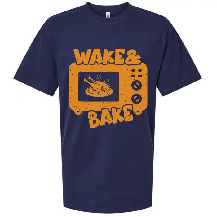 Wake Bake Turkey Feast Meal Dinner Chef Funny Thanksgiving Sueded Cloud Jersey T-Shirt