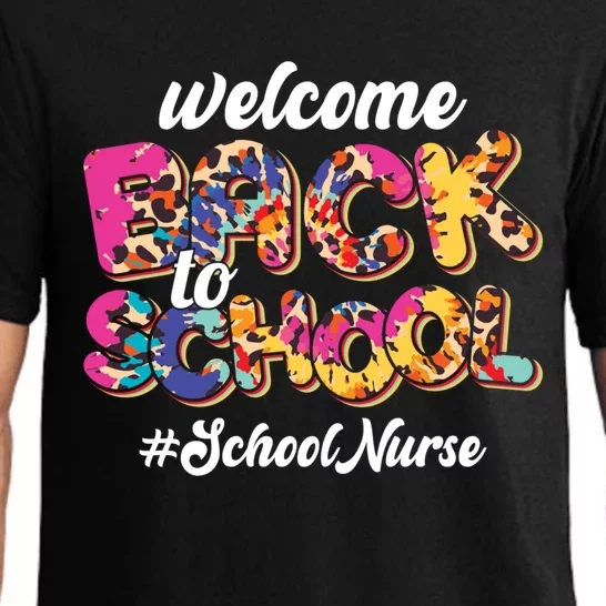 Welcome Back To School Nurse 1st Day Of School Nurse Leopard Funny Gift Pajama Set