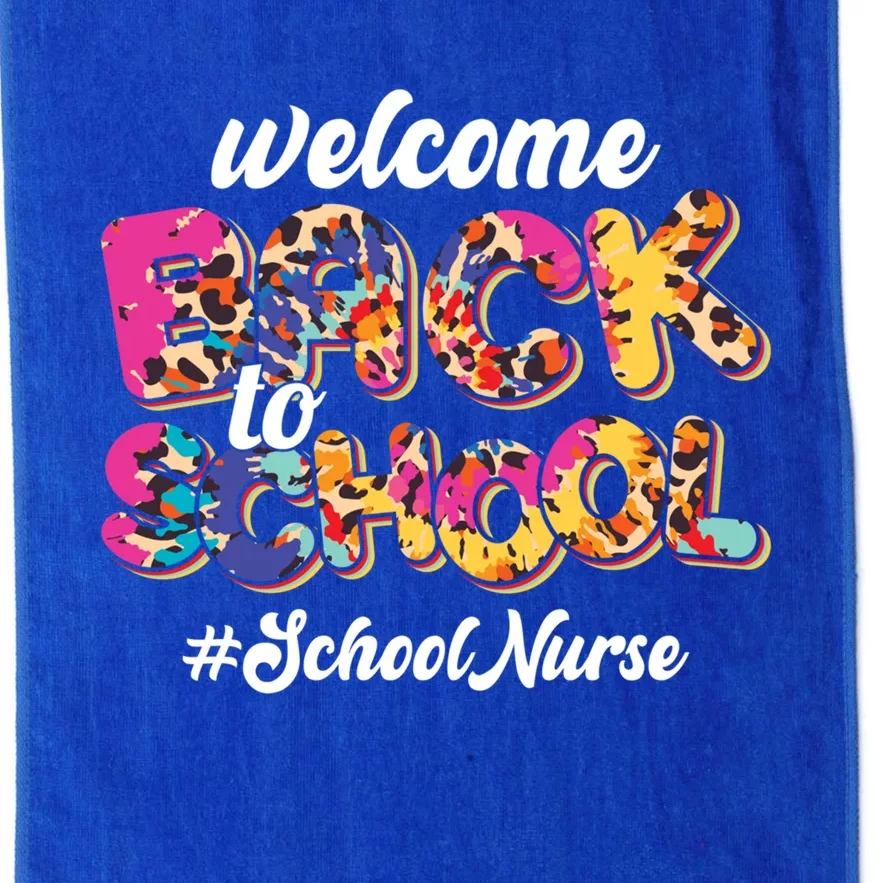 Welcome Back To School Nurse 1st Day Of School Nurse Leopard Funny Gift Platinum Collection Golf Towel