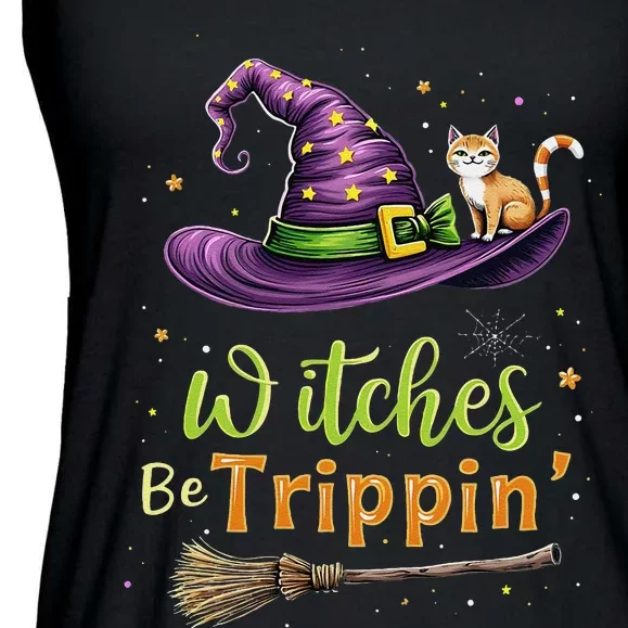 Witches Be Trippin Funny Witch Halloween Ladies Essential Flowy Tank