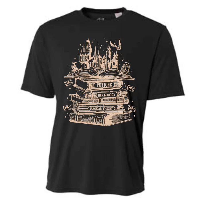 Wizard Bookshop Twosided Castle Book Cooling Performance Crew T-Shirt