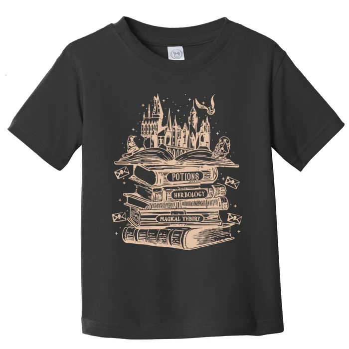 Wizard Bookshop Twosided Castle Book Toddler T-Shirt