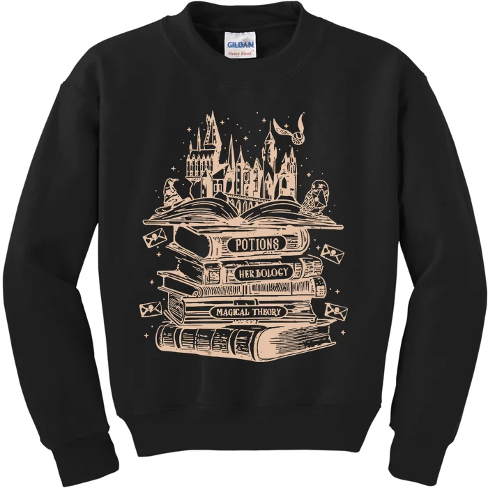 Wizard Bookshop Twosided Castle Book Kids Sweatshirt