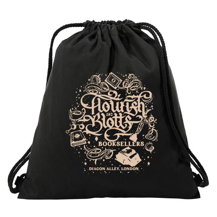 Wizard Bookshop Twosided Wizard Castle Book Drawstring Bag