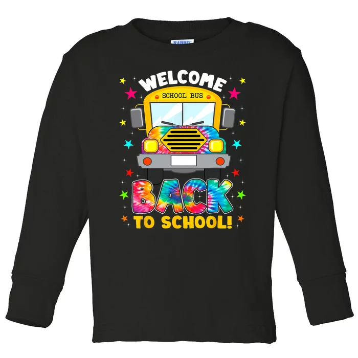 Welcome Back To School Funny Outfit School Bus Driver Toddler Long Sleeve Shirt