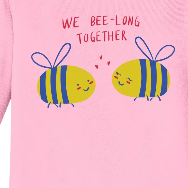 We Belong Together Cute Bee Baby Long Sleeve Bodysuit