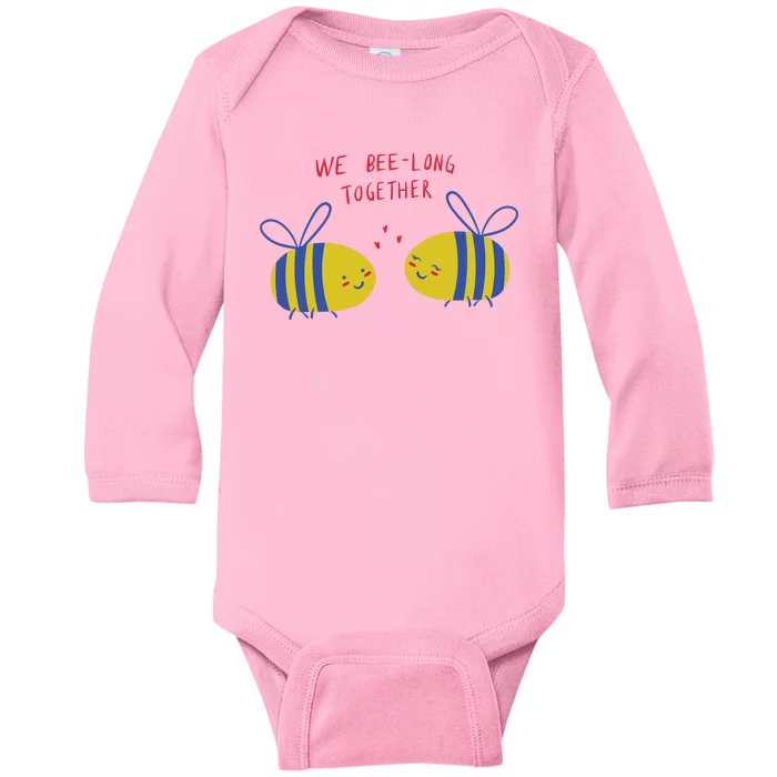 We Belong Together Cute Bee Baby Long Sleeve Bodysuit