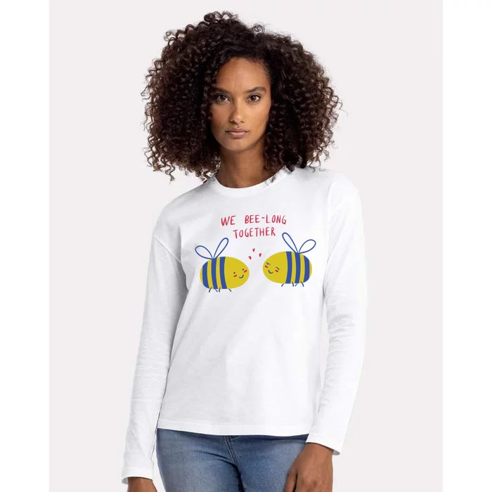 We Belong Together Cute Bee Womens Cotton Relaxed Long Sleeve T-Shirt