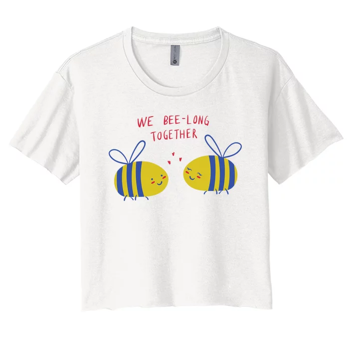 We Belong Together Cute Bee Women's Crop Top Tee