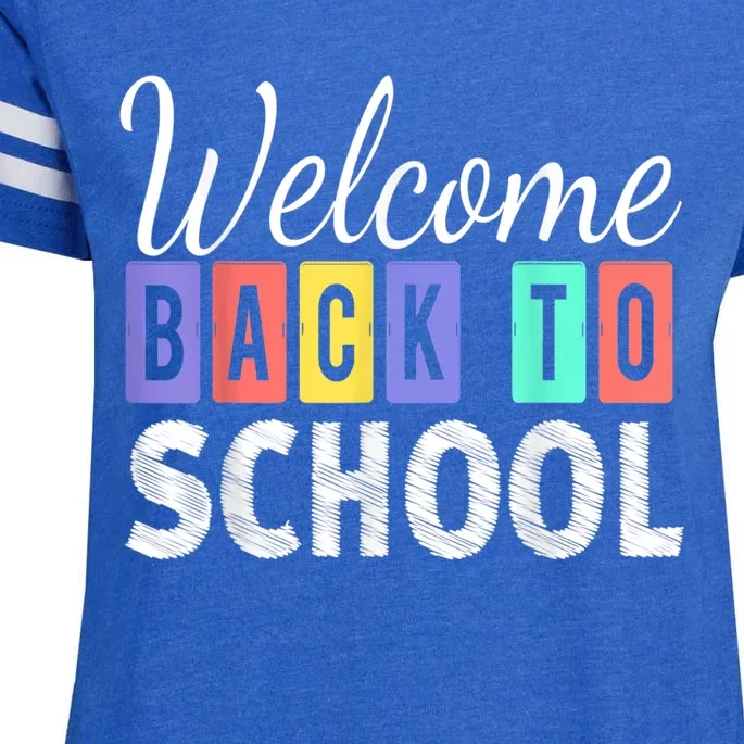 Welcome Back To School First Day Of School Teachers Kids Enza Ladies Jersey Football T-Shirt