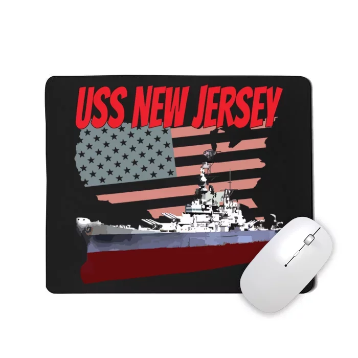 Ww2 Battleship Uss New Jersey World War 2 Ship Model Mousepad