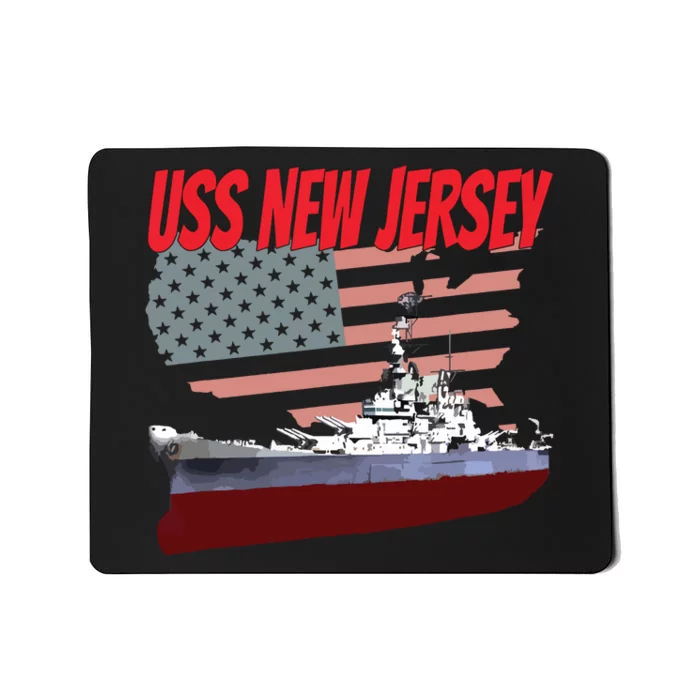 Ww2 Battleship Uss New Jersey World War 2 Ship Model Mousepad