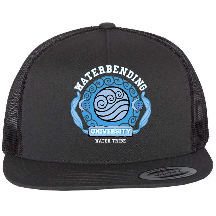 Water Bending University Logo Water Nation Flat Bill Trucker Hat