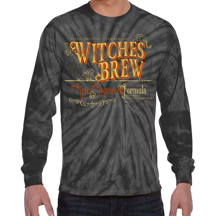 Witches Brew Vintage Halloween Movie Tie-Dye Long Sleeve Shirt