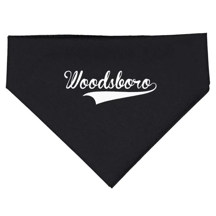 WOODSBORO Baseball Vintage Retro Font USA-Made Doggie Bandana