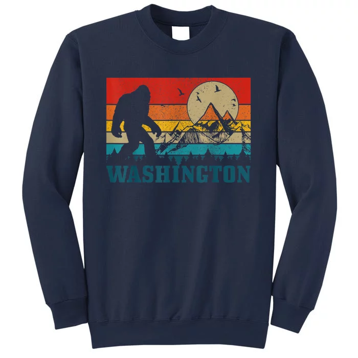 Washington Bigfoot Vintage Mountains Hiking Hunter Sweatshirt